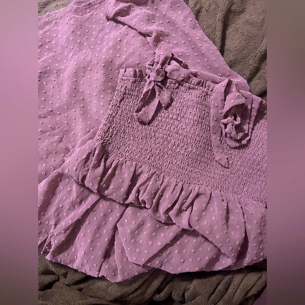 Rose Pink Tie Shoulder Maxi Dress